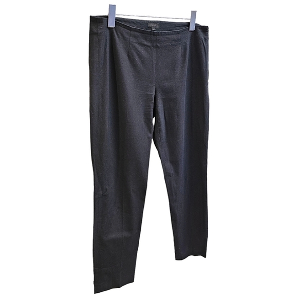 Theory Black Cotton Blend Cropped Pants Size 8 Stretch Lightweight Travel - Picture 2 of 8